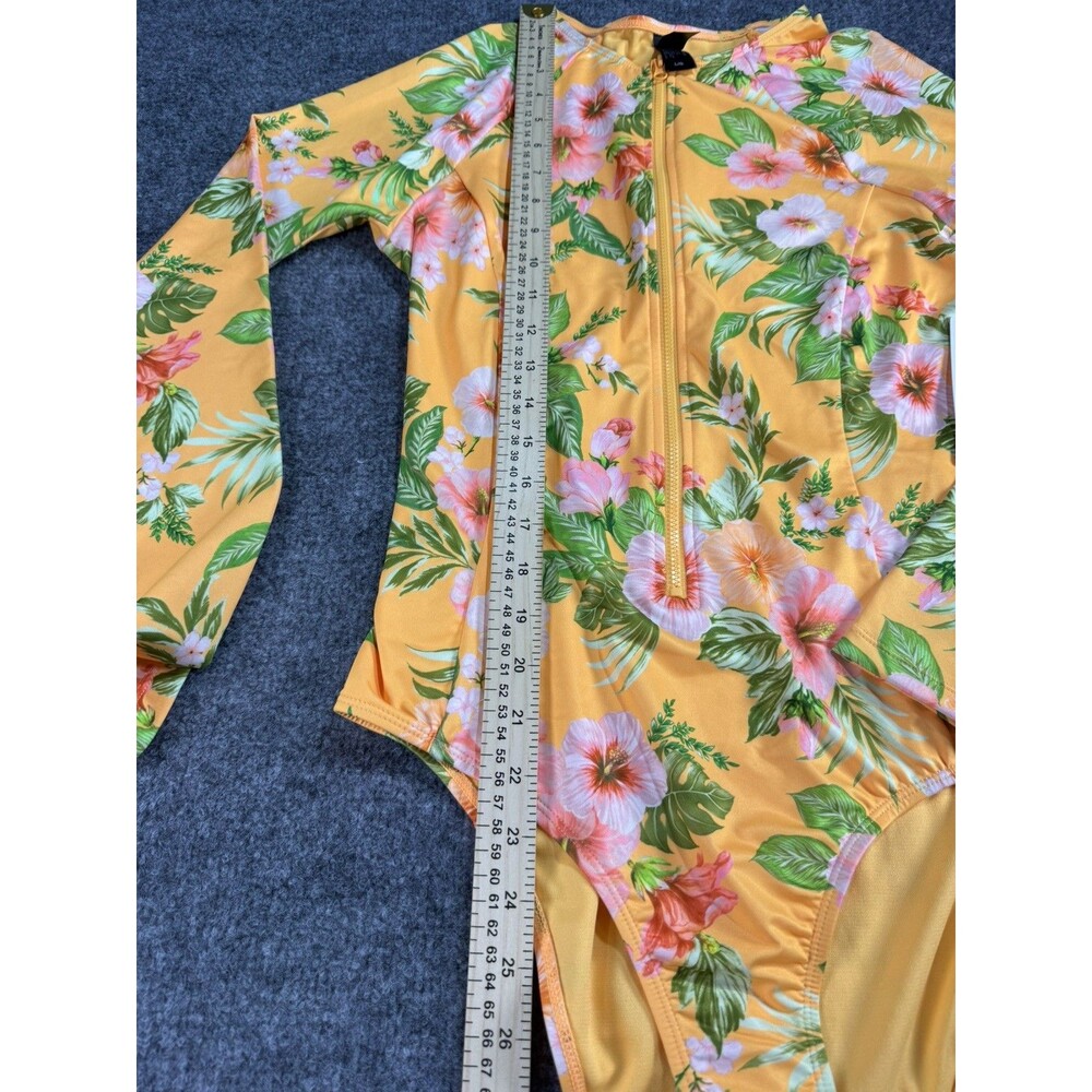 Hurley Women’s Long Sleeve One‑Piece Rash Guard Swimsuit – NWT Size Large